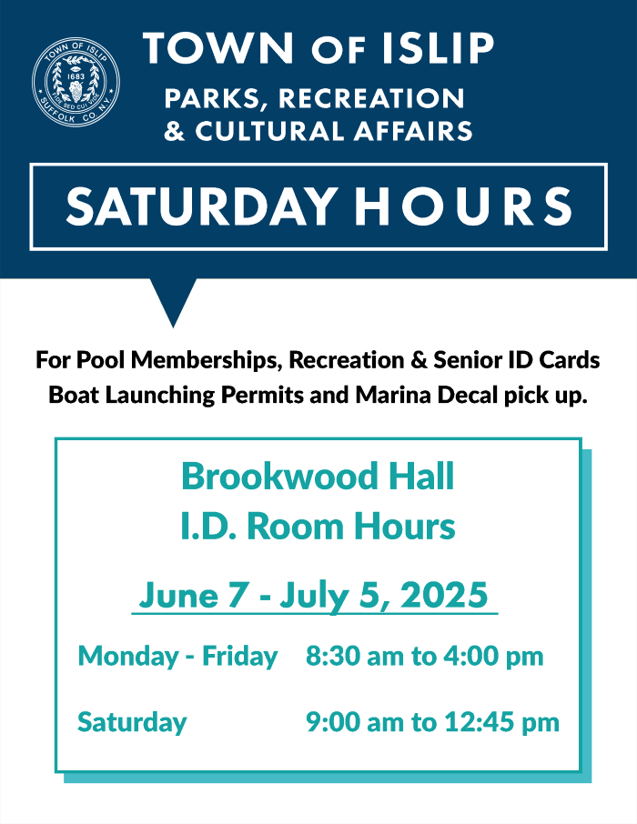 2025 Parks Office Hours ID Room Summer and Saturday Hours Flyer