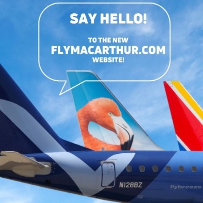 Promo image with the tails of Breeze, Frontier, and Southwest Airlines