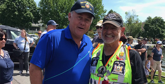 Councilman Cochrane stands with fellow Veteran Frank Romeo