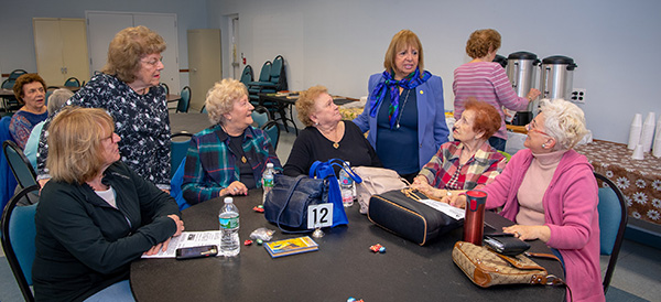Supervisor Carpenter talks with seniors at the Senior Center