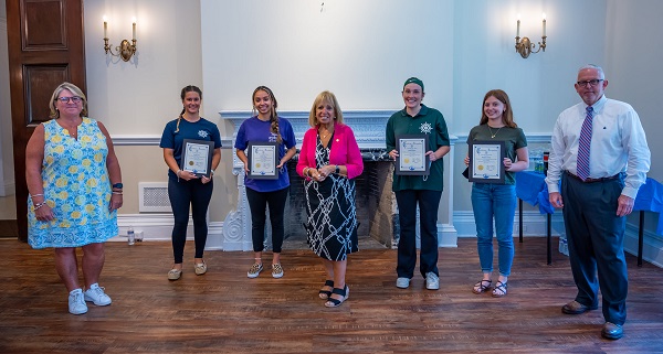 Supervisor Carpenter, Parks and Rec Commissioner Tom Owens and Deputy Commissioner Dierdre Wahlberg are joined by the departments summer interns to recognize them for their hard work before they leave for college 