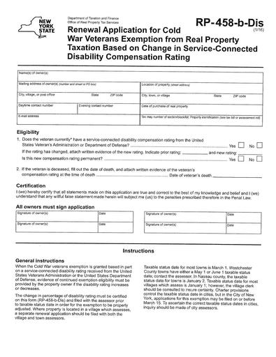 RP-458-b-Dis: Cold War Veteran's Exemption - Disability