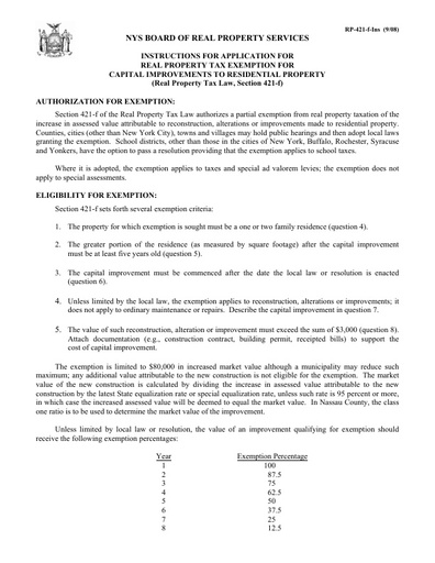 RP-421-F: Residential Capital Improvement