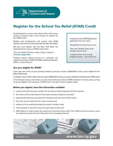 School Tax Relief (STAR) Credit Information