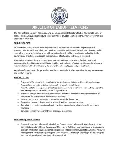 Director of Labor Relations
