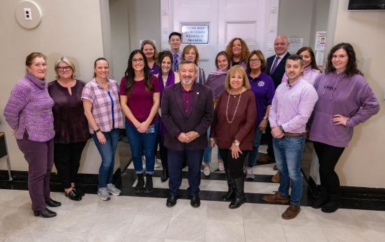 Town Employees wear purple