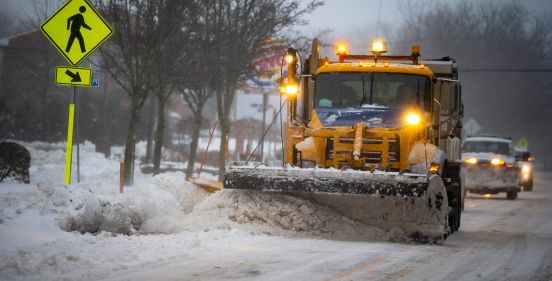 town snow plow plows roads