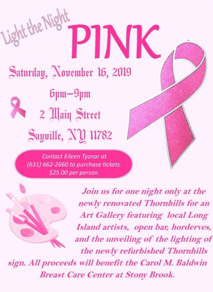 A flyer announcing the breast cancer benefitting event on Saturday, November 16th. Details in article.