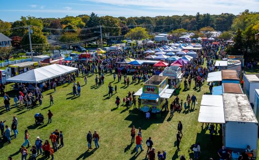 Over head shot looking down of rows of Vendors from 2022 Apple Fest