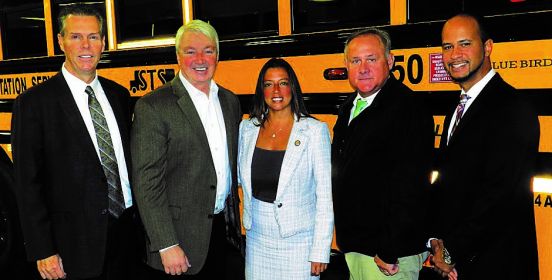 From left to right: Joseph C. Bond, Bay Shore High School Superintendent; State Senator Phil Boyle; State Senator Monica Martinez; Islip Town Councilman John Cochrane, Jr.; Marcos Maldonado - Grant writer with McBride Consulting