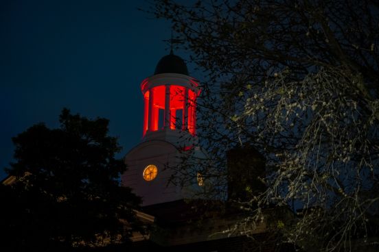 red lit cupola