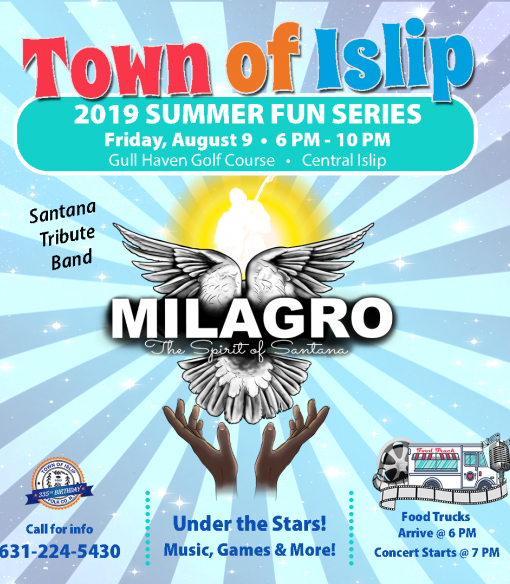 A flyer image of the Milagro Concert Night event, call (631) 224-5411 for more   information