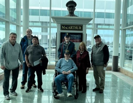 Group Photo infront of MacArthur memorial