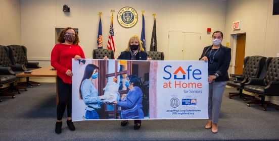 Vivian Everett, Navigator, Pronto of Long Island; Islip Town Supervisor Angie Carpenter; and Biena De Pena, Community Impact Program Manager, United Way of Long Island