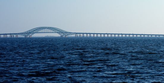 A far away shot of Robert Mosses bridge