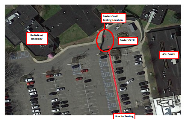 overhead map of testing site