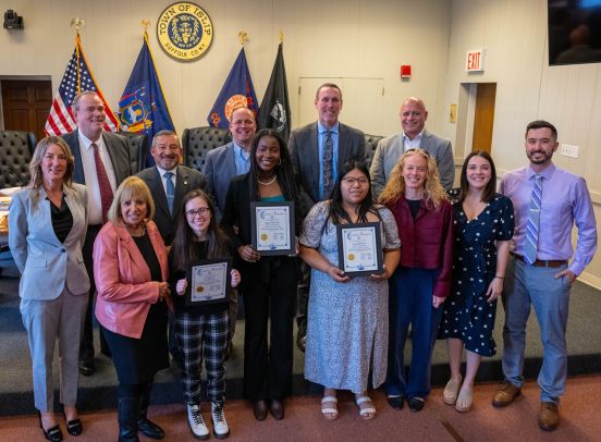 Town Board with students