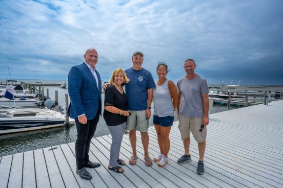 Islip Town Supervisor Angie Carpenter and Town Councilman John M. Lorenzo visited with the students and sailing instructors.