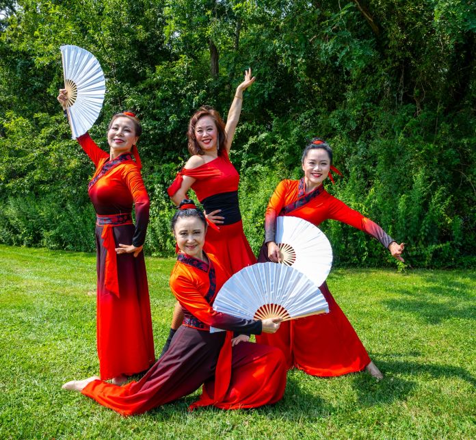 Chinese Dancers pose in group photo