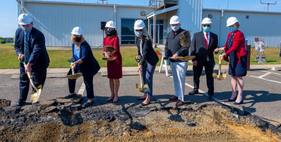 Supervisor Carpenter and dignitaries break ground with shovels