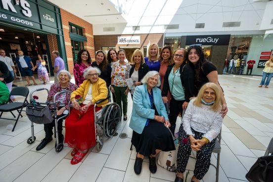 Angie with Seniors at Exhibit