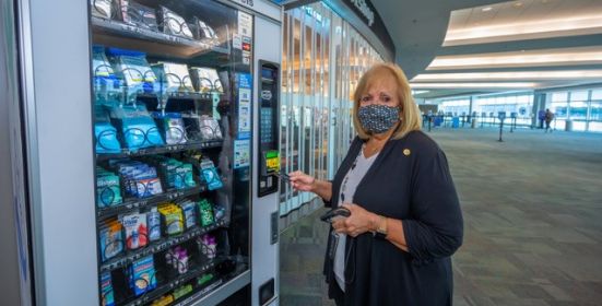 Supervisor tests out new PPE vending machine