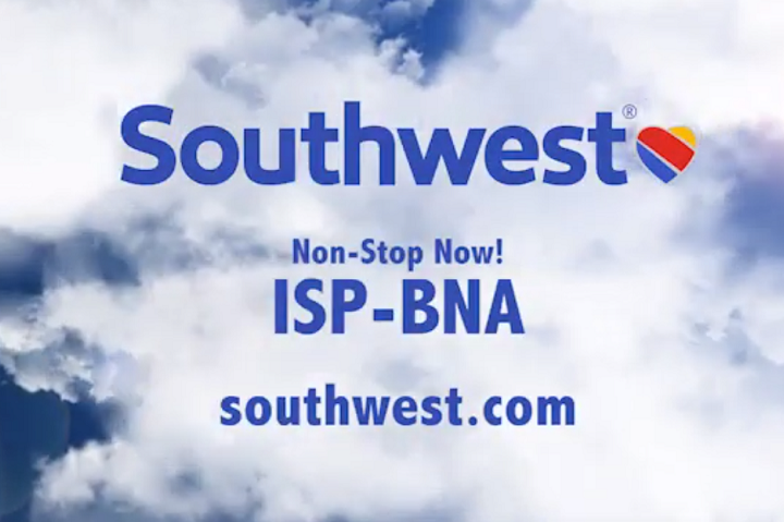 Southwest Airlines Launches Non-Stop flights to Nashville from Long Island MacArthur Airport
