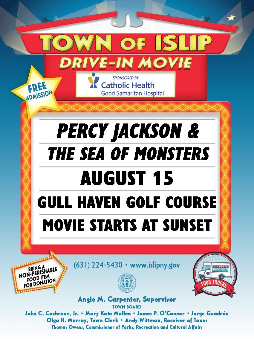 Percy Jackson & The Sea of Monsters movie night flyer