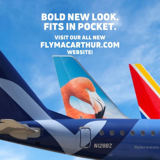 Promo image with the tails of Breeze, Frontier, and Southwest Airlines