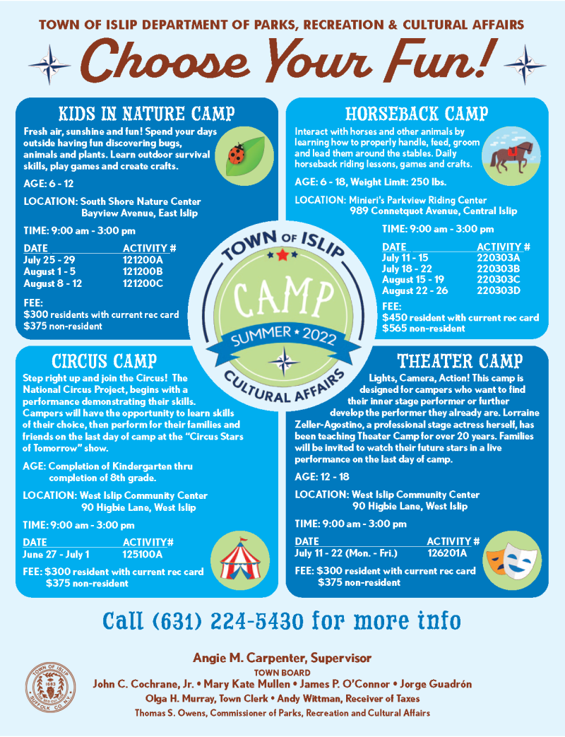 2022 Summer Camps Flyer