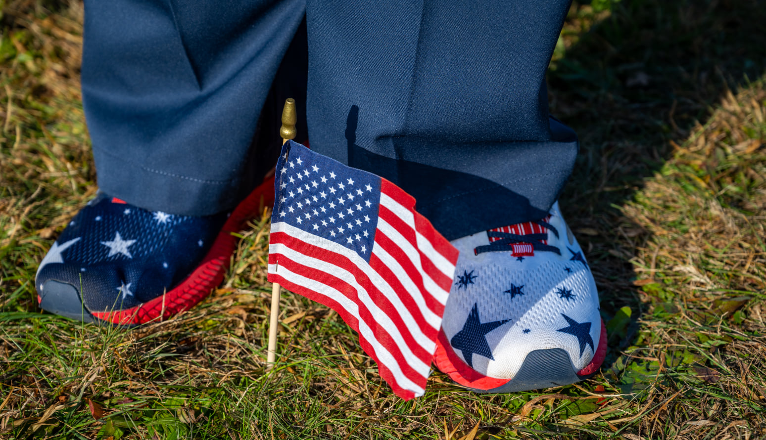 flag and patriotic shoes